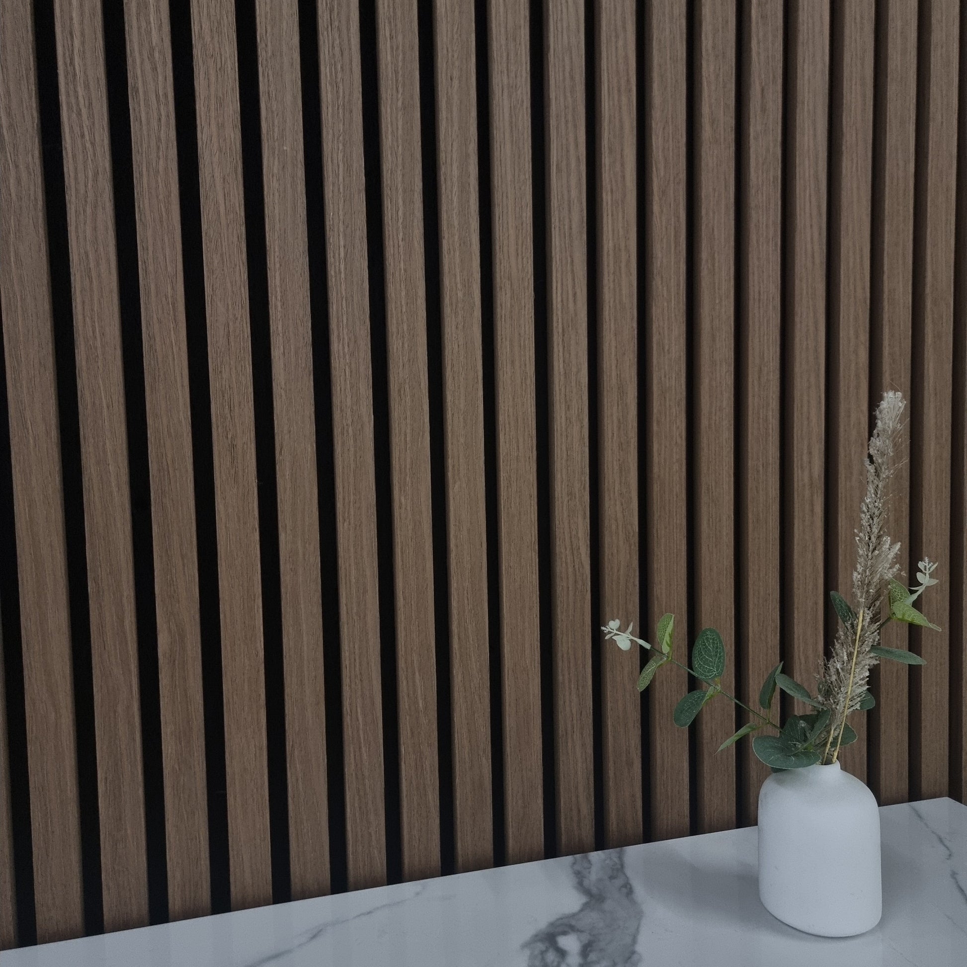 Deluxe Acoustic Slatted Wall Panels 240 x 60cm - Walnut