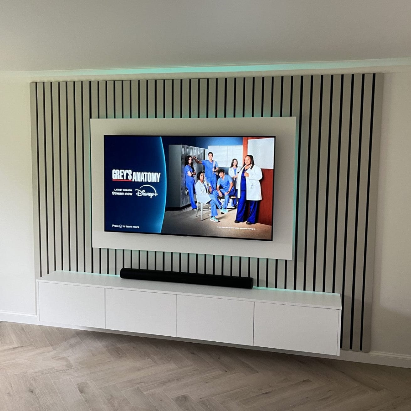 Floating Wall Unit with 4 Cupboards - 2.4m Width