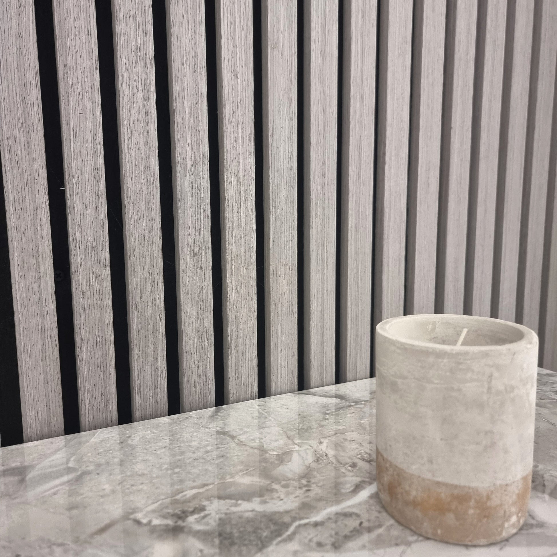 Deluxe Acoustic Slatted Wall Panels 240 x 60cm - Ash Grey