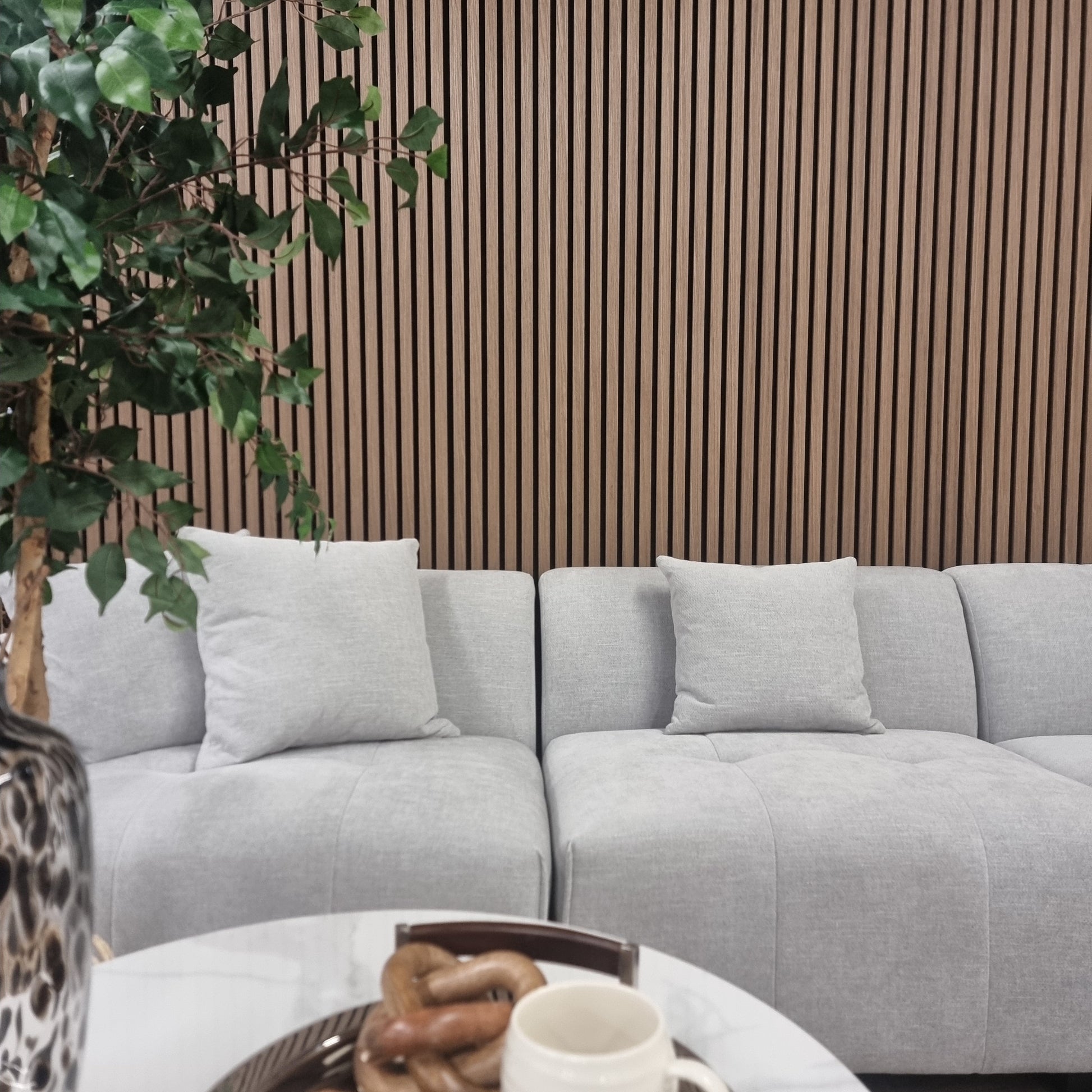 Deluxe Acoustic Slatted Wall Panels 240 x 60cm - Walnut