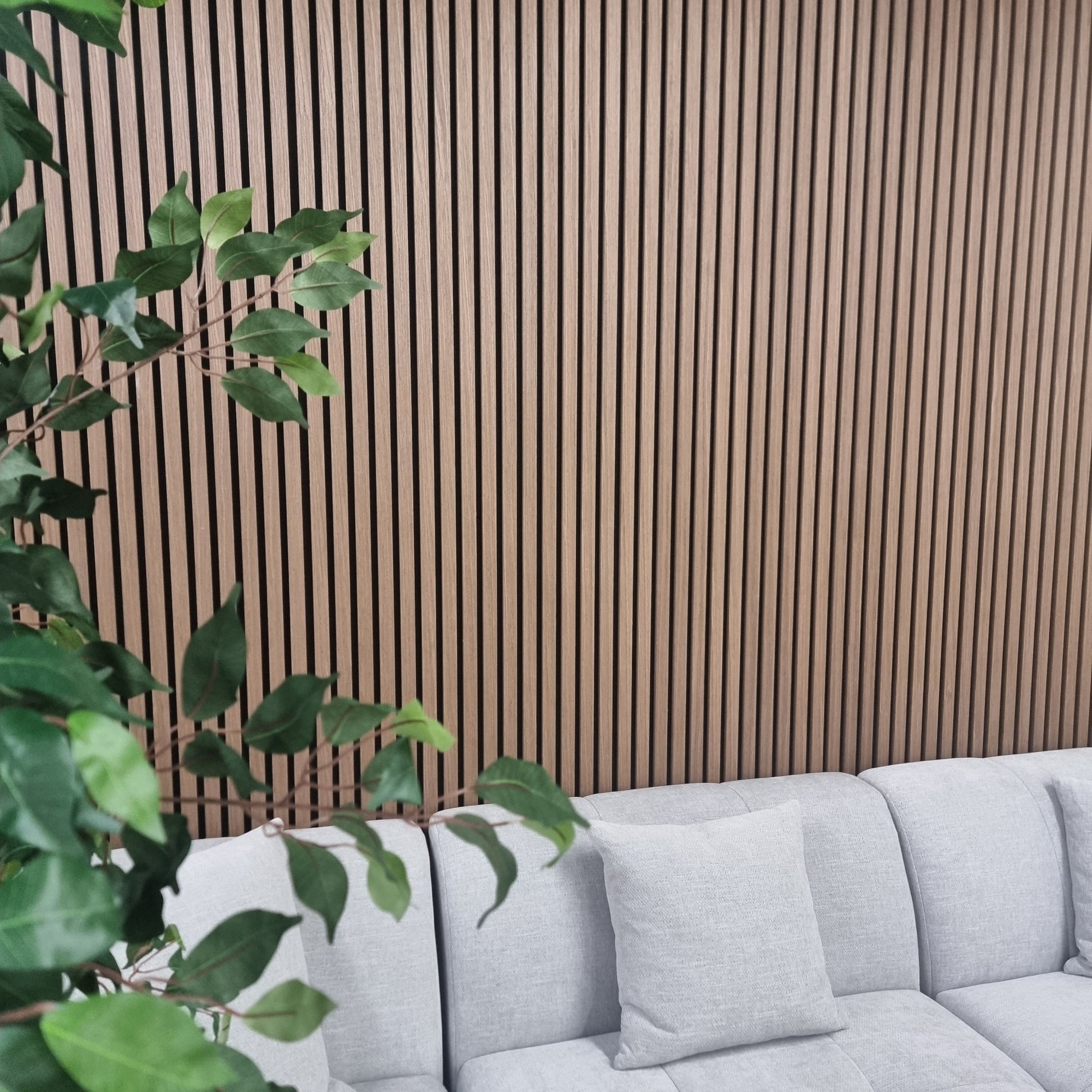 Deluxe Acoustic Slatted Wall Panels 240 x 60cm - Walnut