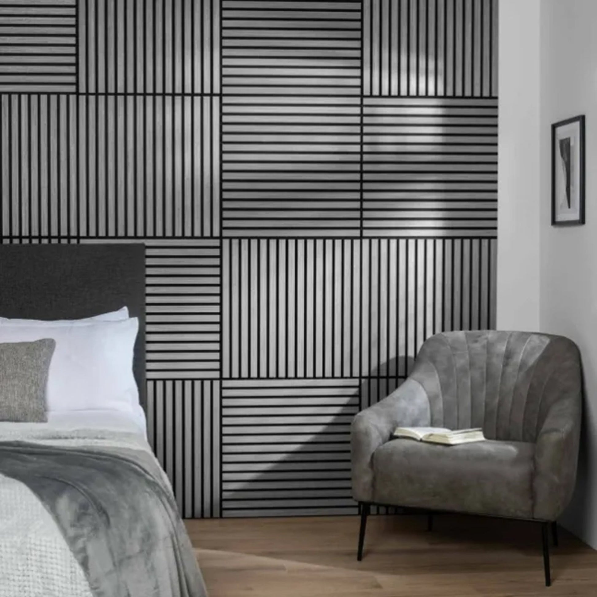 Acoustic Square Wall Panels 60 x 60cm (SET of 4) - Ash Grey