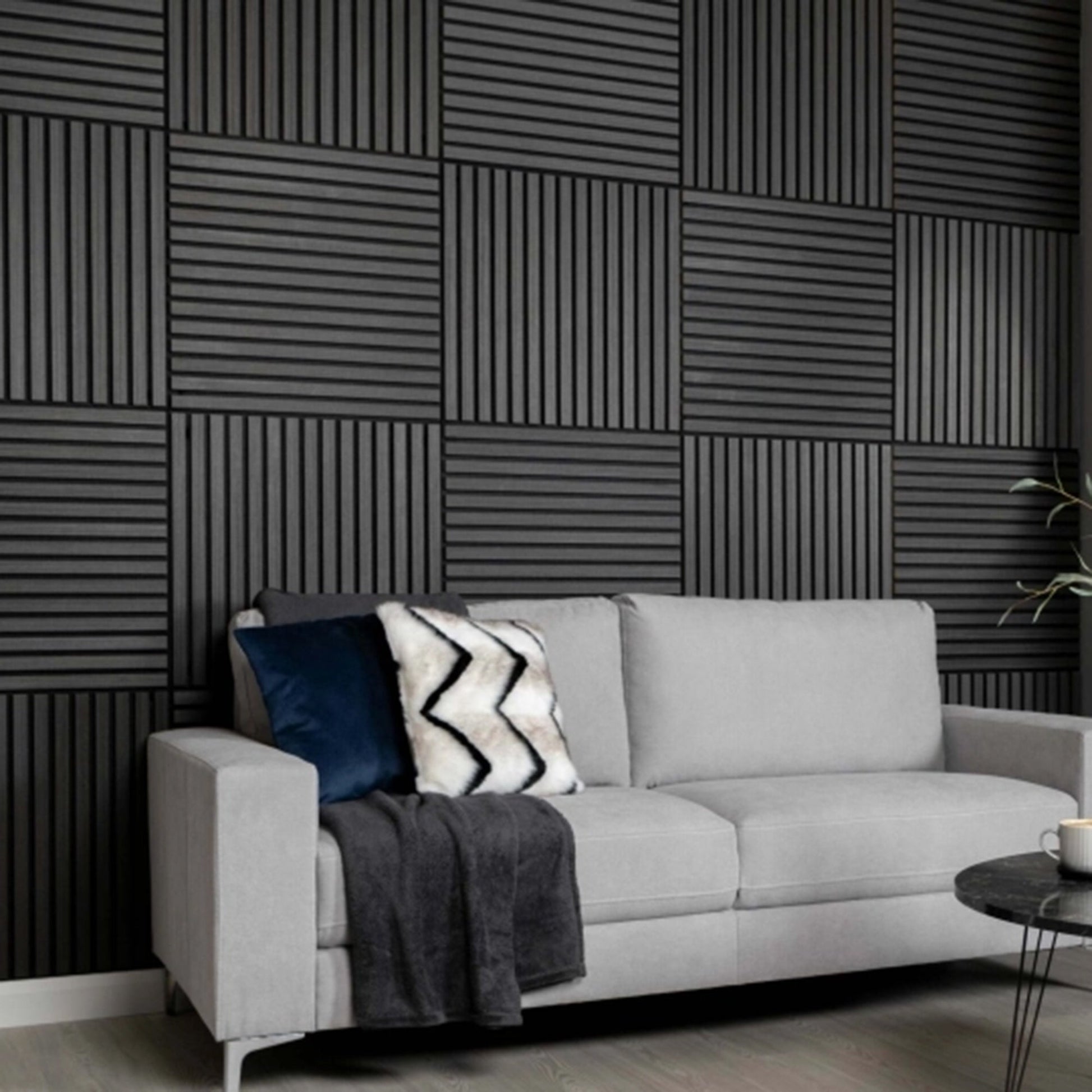 Acoustic Square Wall Panels 60 x 60cm (SET of 4) - Charcoal Black