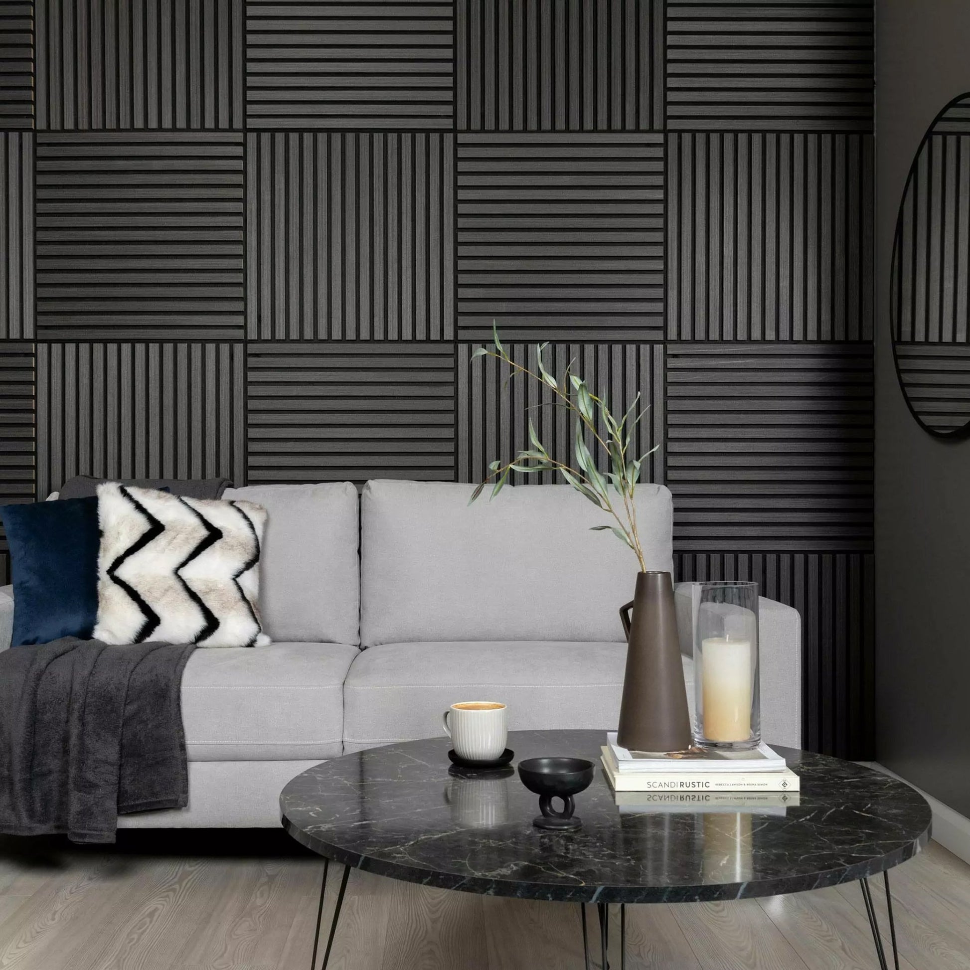 Acoustic Square Wall Panels 60 x 60cm (SET of 4) - Charcoal Black