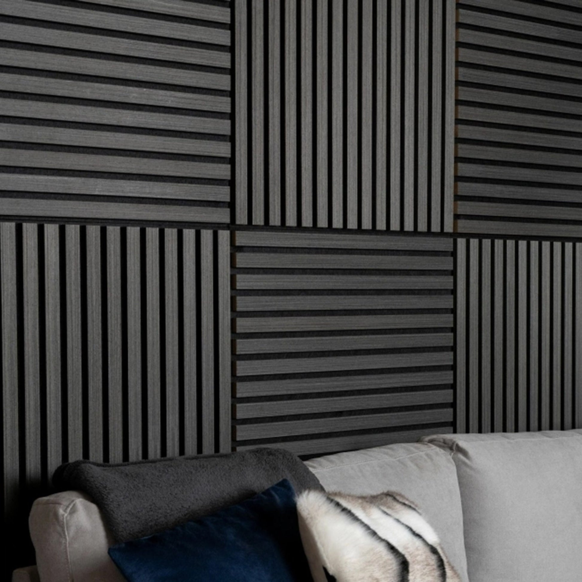 Acoustic Square Wall Panels 60 x 60cm (SET of 4) - Charcoal Black