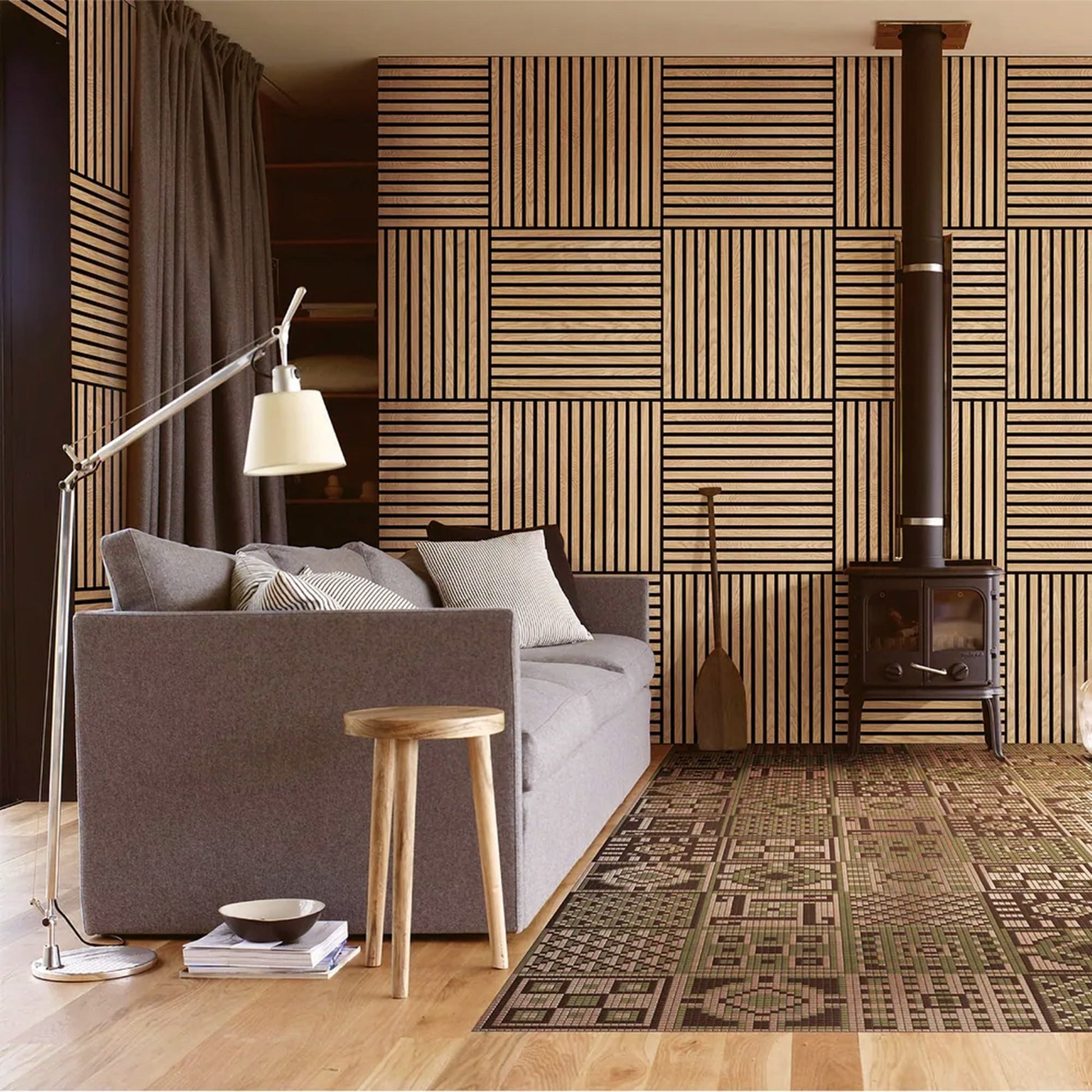 Acoustic Square Wall Panels 60 x 60cm (SET of 4) - Natural Oak