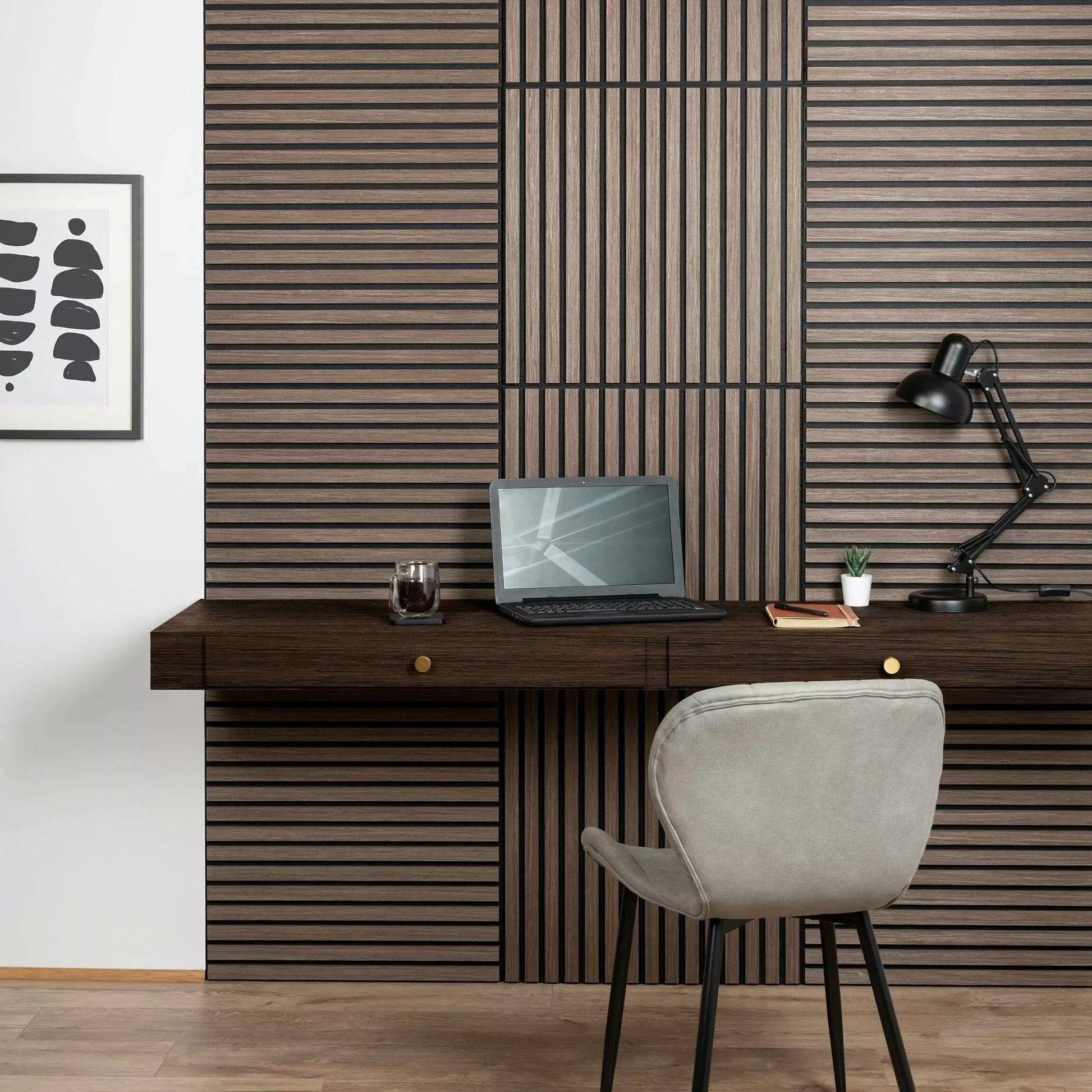 Acoustic Square Wall Panels 60 x 60cm (SET of 4) - Walnut