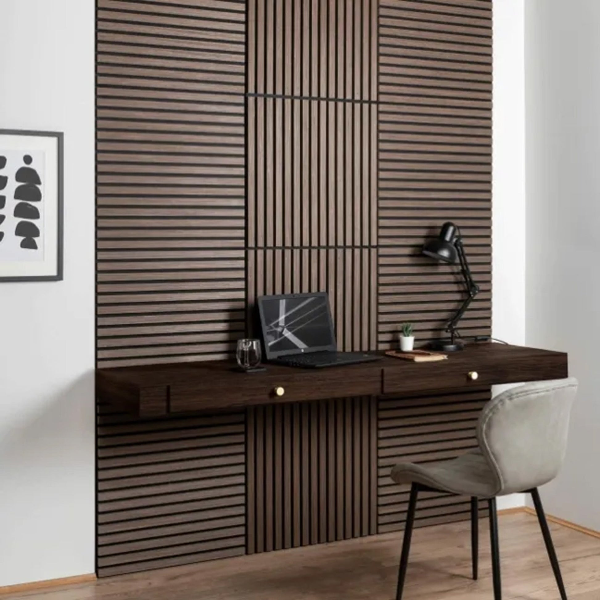 Acoustic Square Wall Panels 60 x 60cm (SET of 4) - Walnut