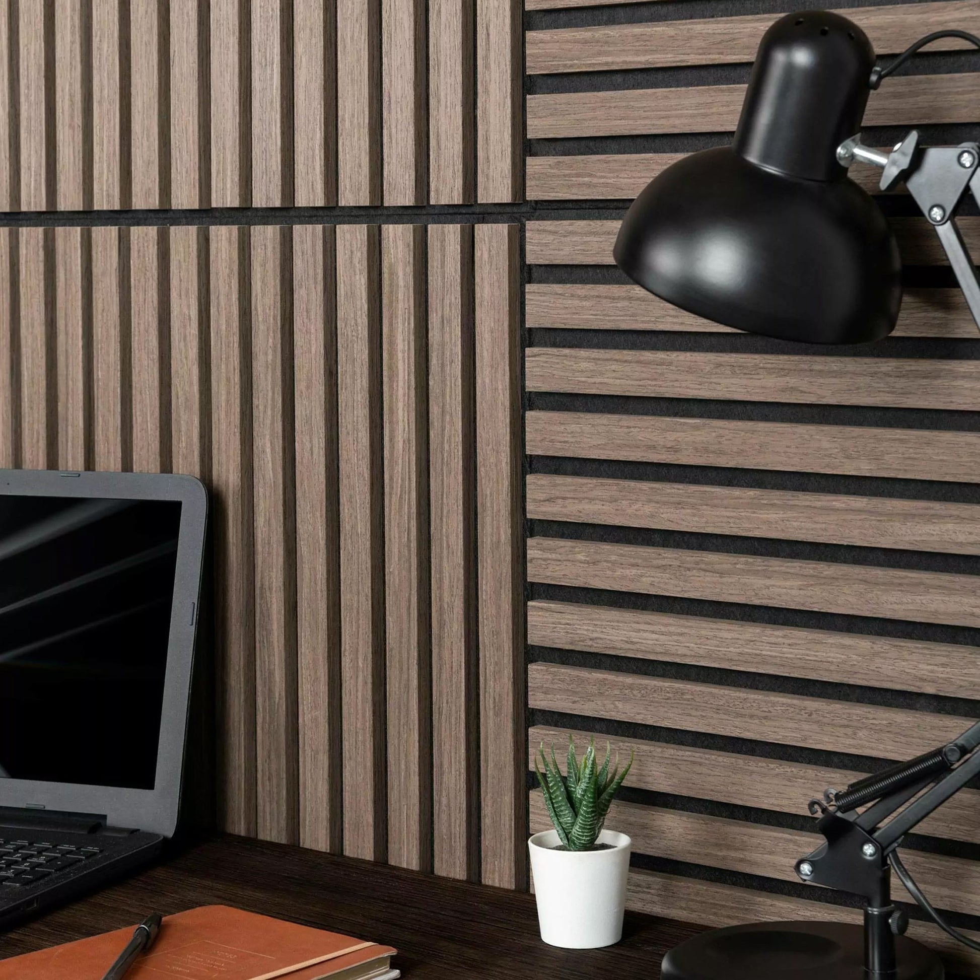 Acoustic Square Wall Panels 60 x 60cm (SET of 4) - Walnut