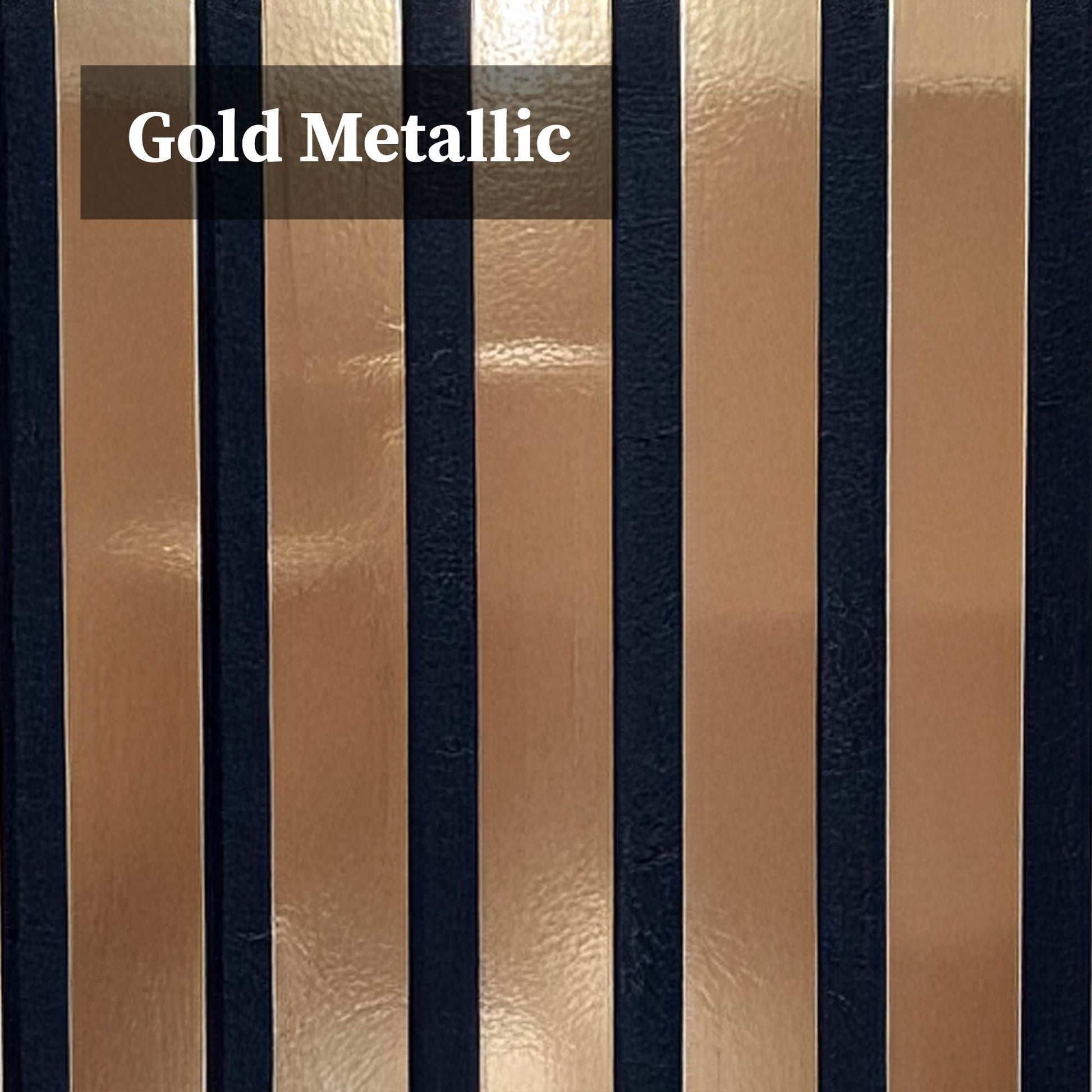 Standard Acoustic Slatted Wall Panels 240 x 60cm - Gold Metallic