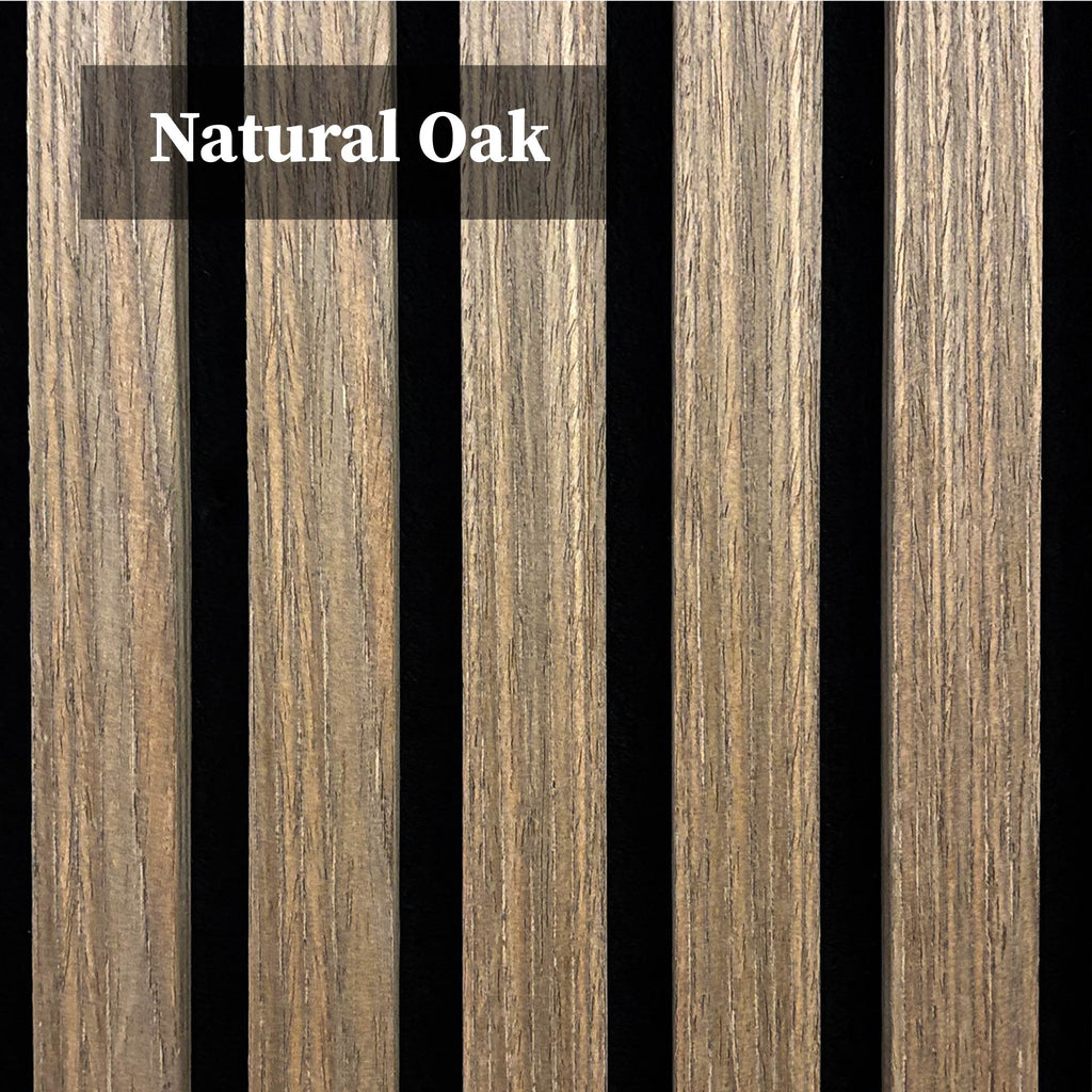 Deluxe Acoustic Slatted Wall Panels 240 x 60cm - Natural Oak