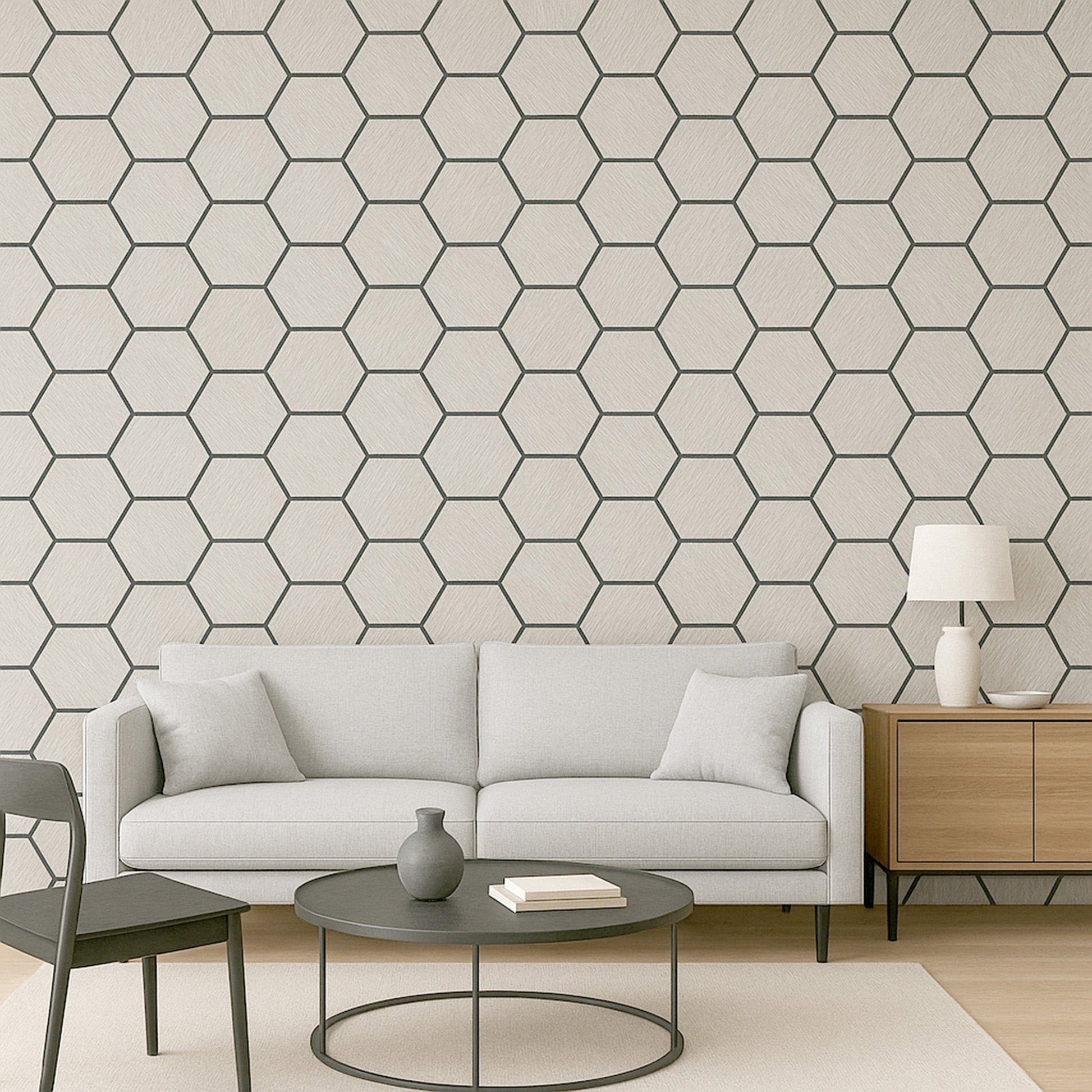 Acoustic Hexagon Wall Panel 70 x 60cm - Ash Grey