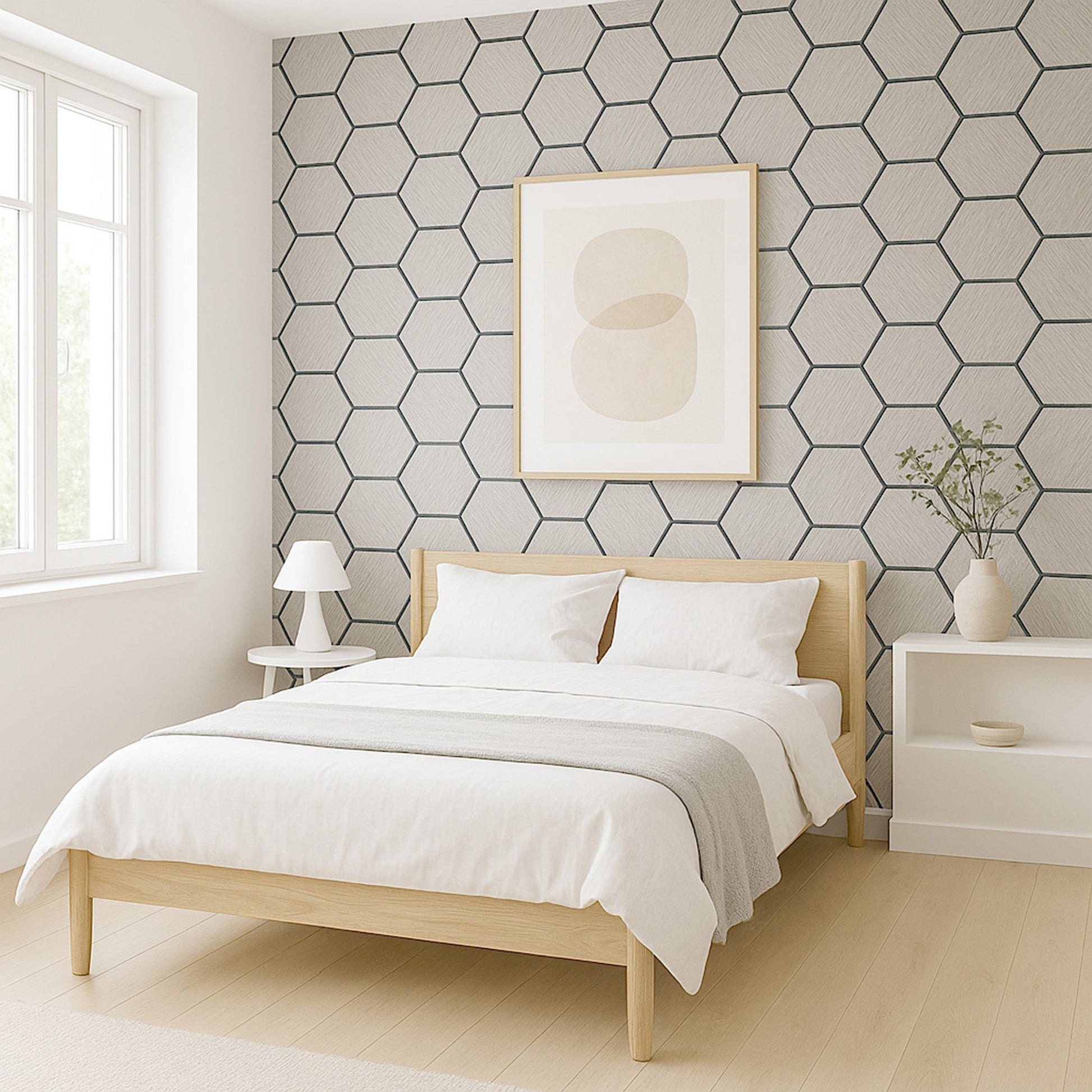 Acoustic Hexagon Wall Panel 70 x 60cm - Ash Grey