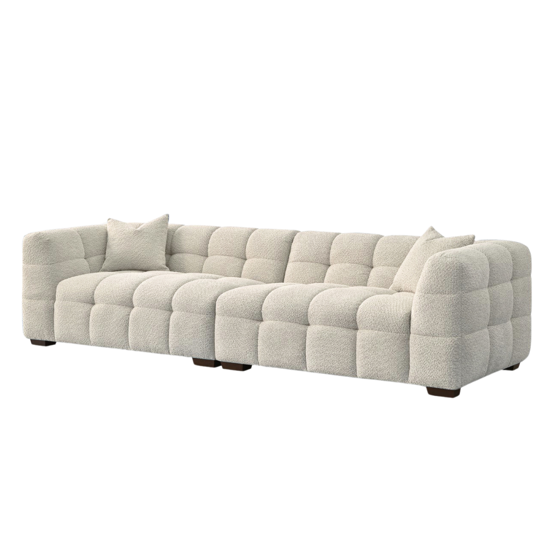 Tribeca Sofa Range in Oatmeal Boucle Fabric