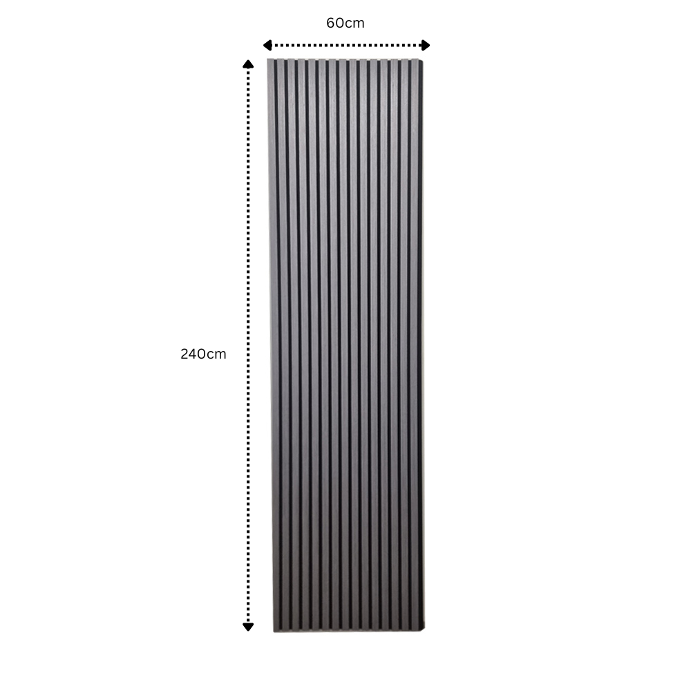 Deluxe Acoustic Slatted Wall Panels 240 x 60cm - Ash Grey