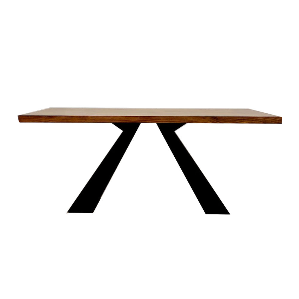 Akira 180cm Wooden Dining Table with Matte Black Legs