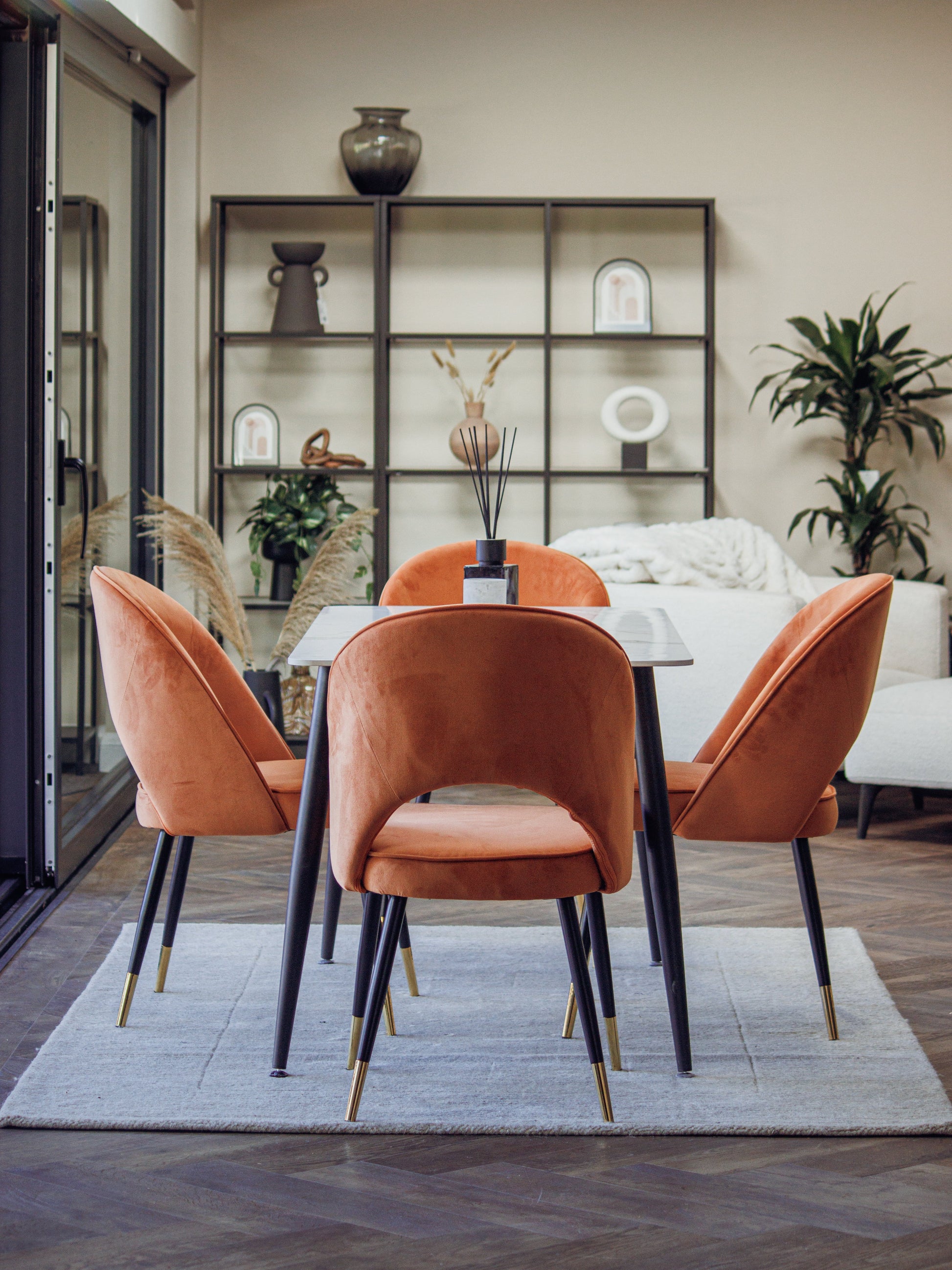 Bjorn Dining Chair in Rust Velvet