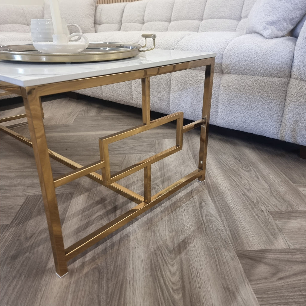 Nori Gold Rectangular Coffee Table