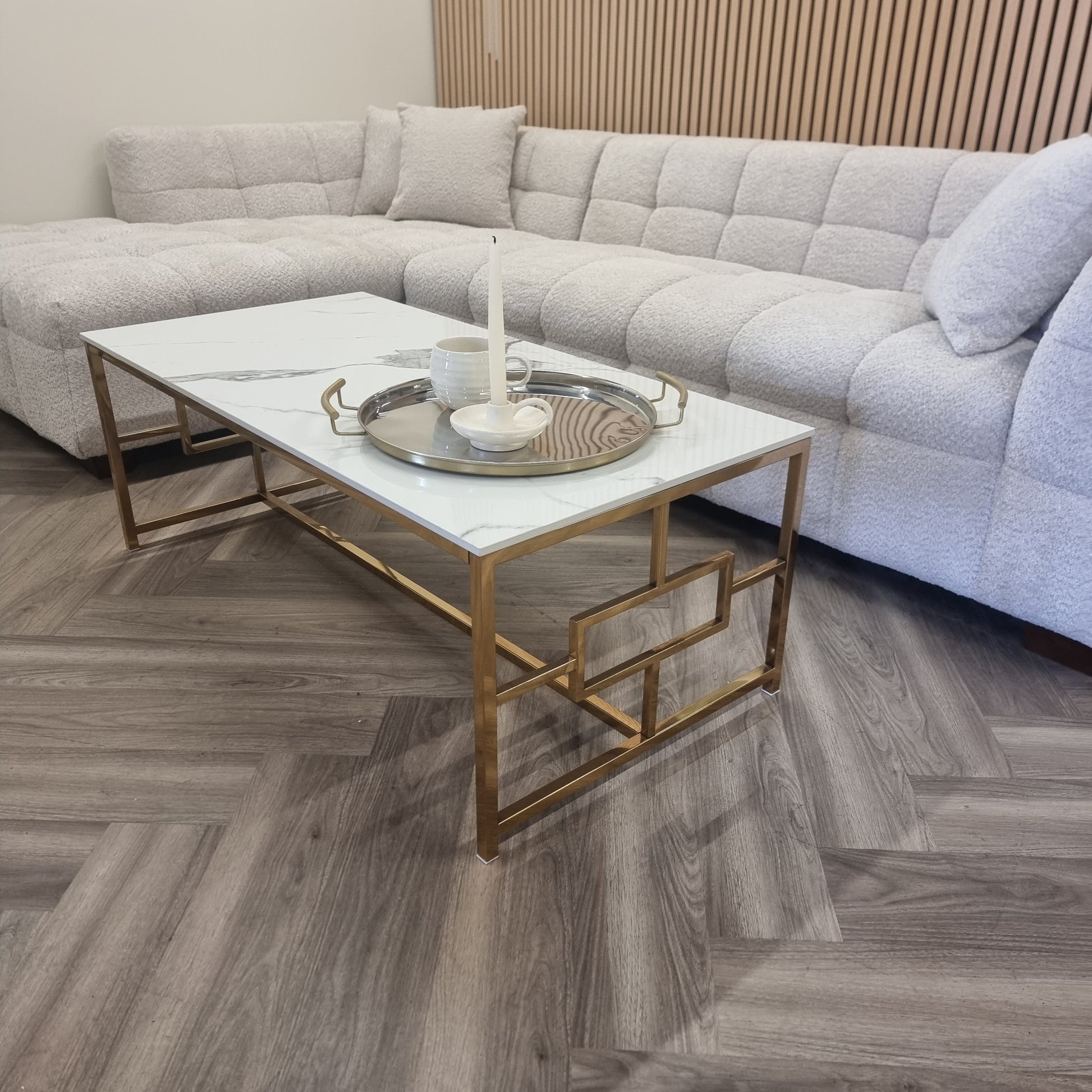 Nori Gold Rectangular Coffee Table