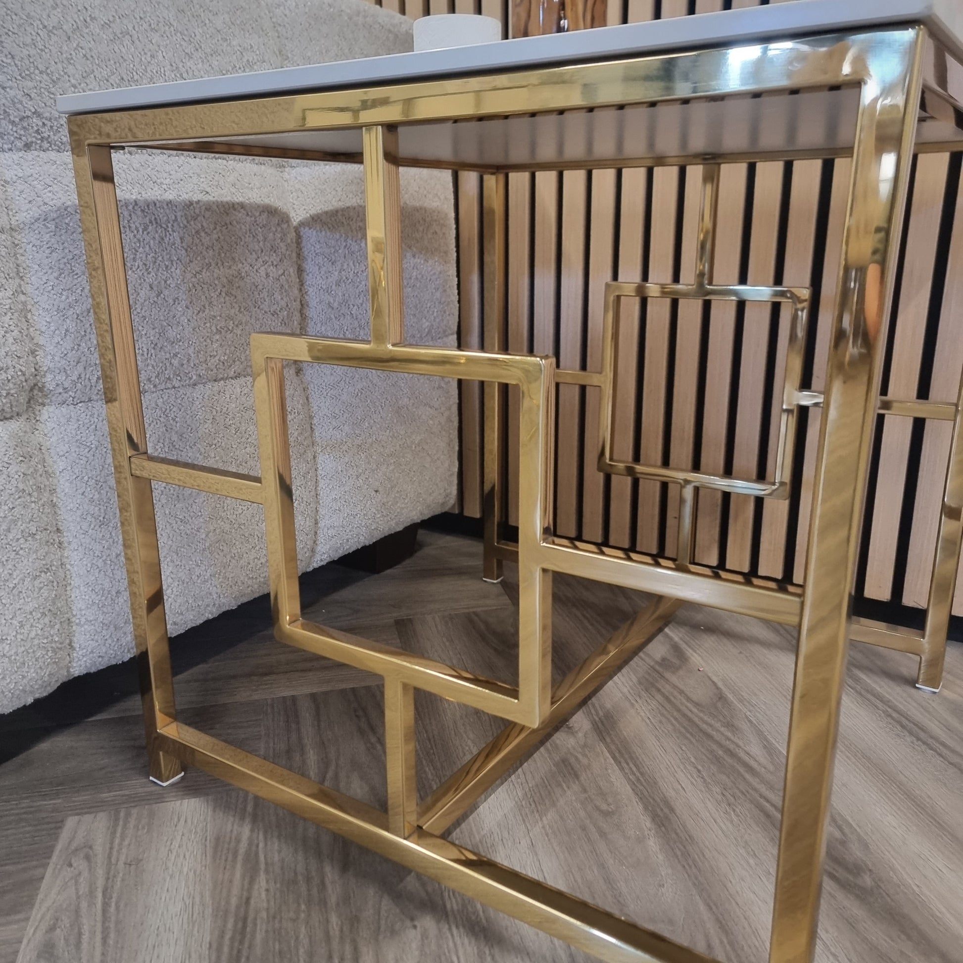 Nori Gold Square Lamp Table