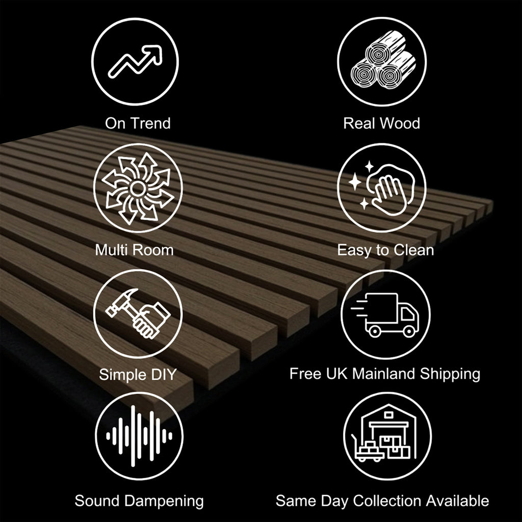 Acoustic Square Wall Panels 60 x 60cm (SET of 4) - Natural Oak