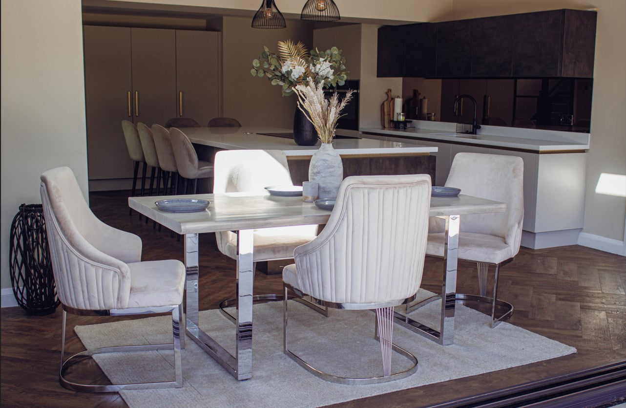 Ivar 180cm Dining Table with Chrome Legs