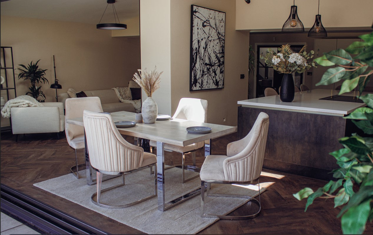 Ivar 180cm Dining Table with Chrome Legs