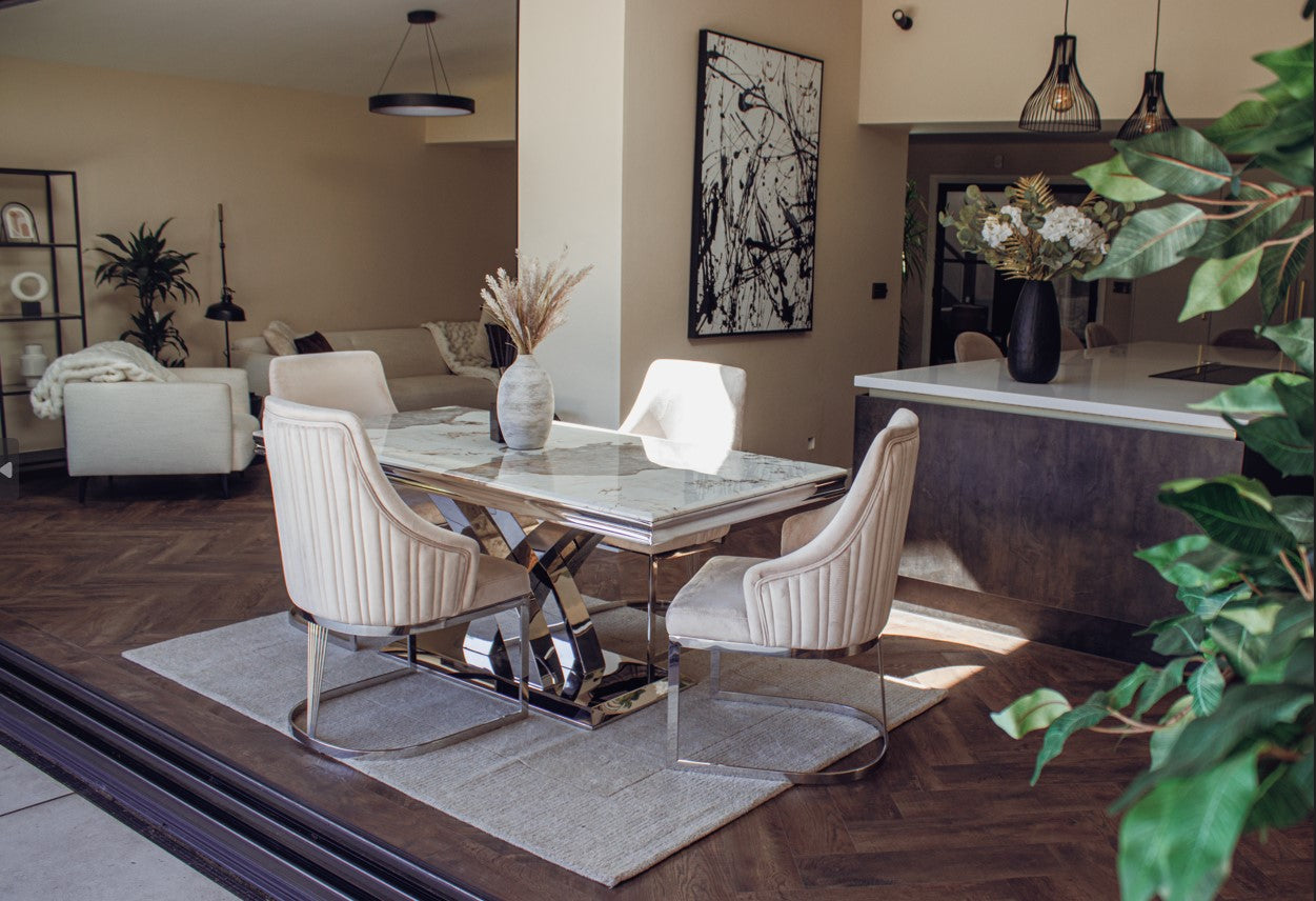 Xena 180cm Marble Top Dining Table