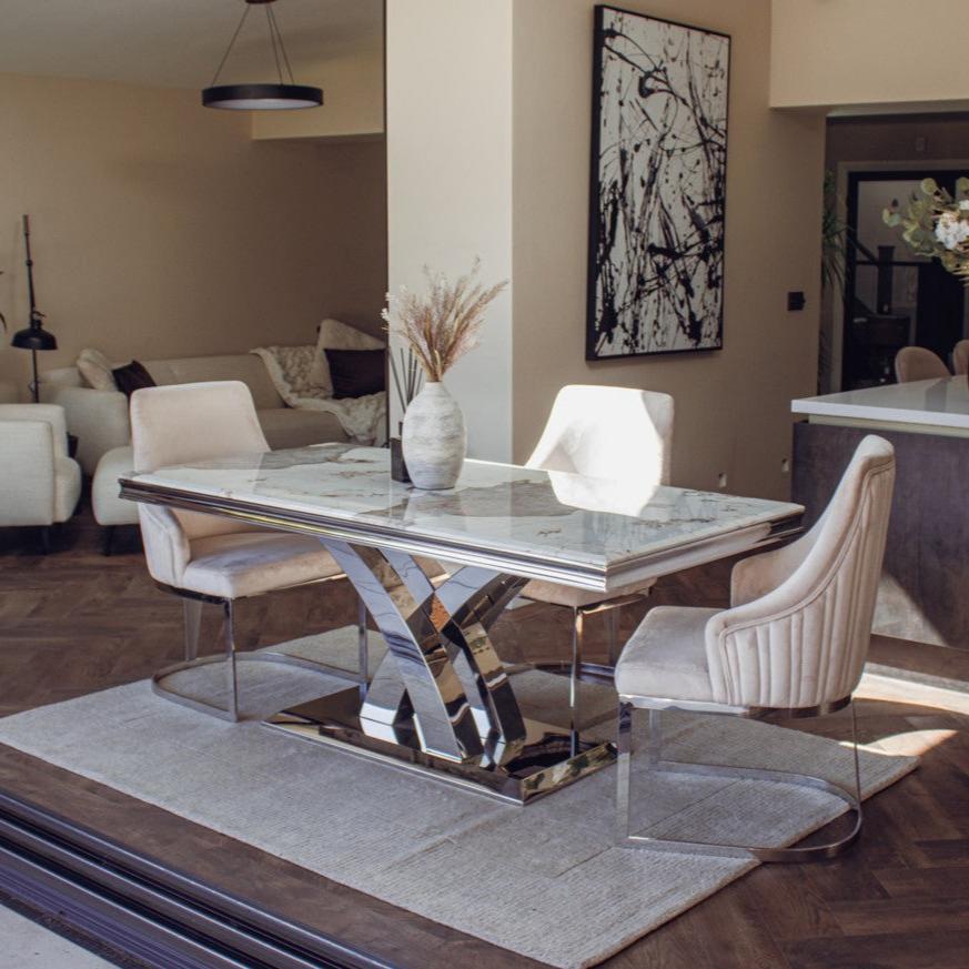 Xena 180cm Marble Top Dining Table