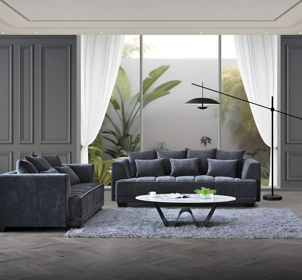 Gramercy 3&2 in Steel Velvet
