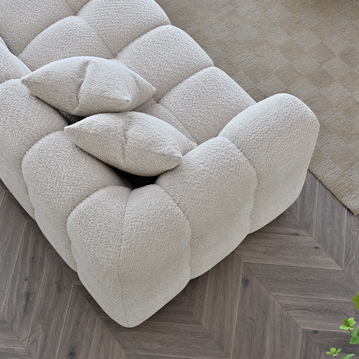 Tribeca Right Hand Corner Sofa Group in Oatmeal Boucle Fabric
