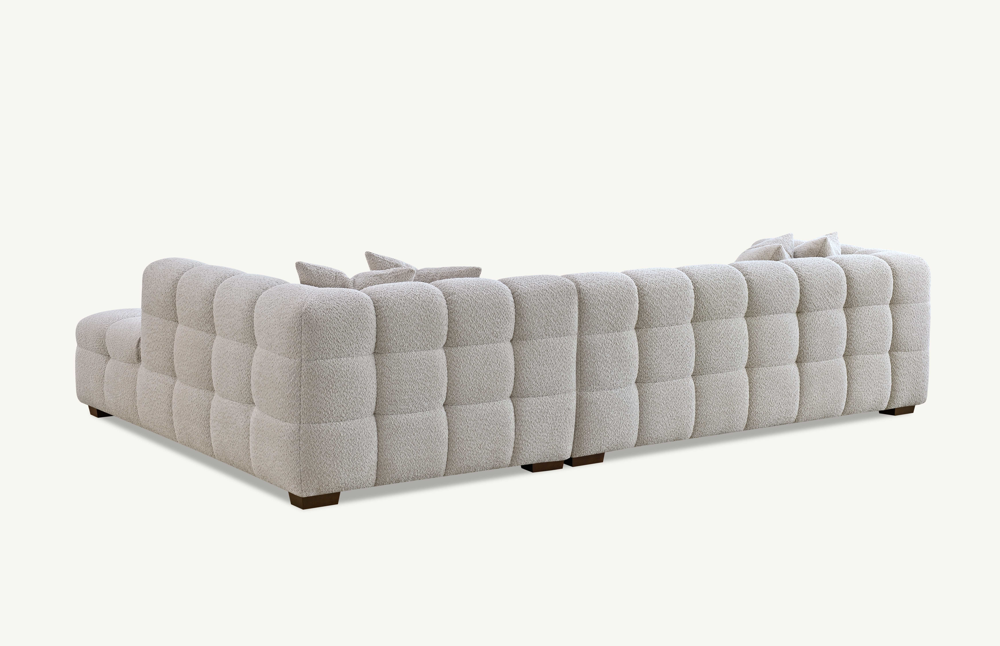 Tribeca Right Hand Corner Sofa Group in Oatmeal Boucle Fabric