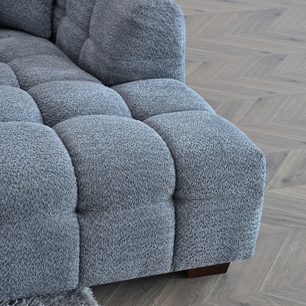 Tribeca Right Hand Corner Sofa Group in Iron Boucle Fabric