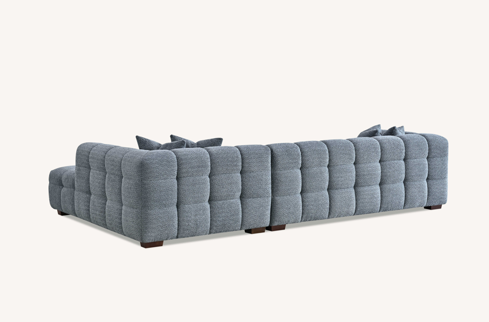 Tribeca Right Hand Corner Sofa Group in Iron Boucle Fabric