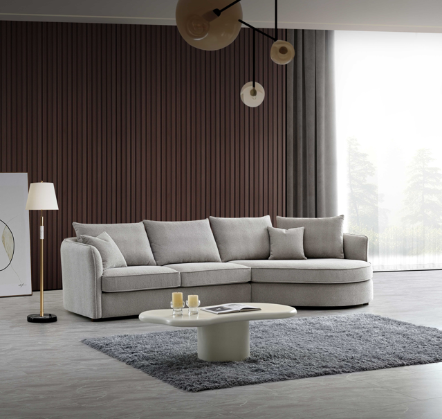 Rubin Corner Chaise Sofa in Pebble Boucle