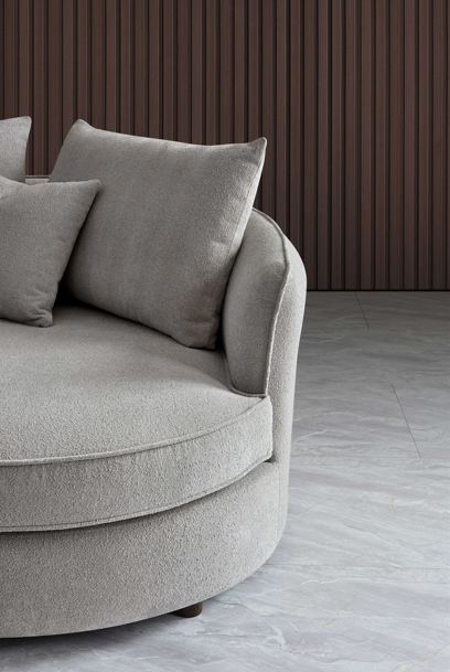 Rubin Corner Chaise Sofa in Pebble Boucle
