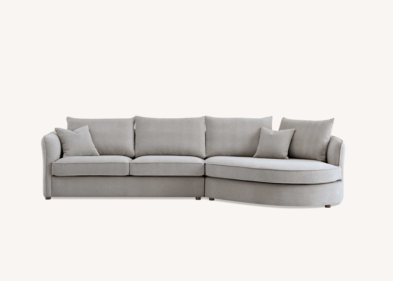 Rubin Corner Chaise Sofa in Pebble Boucle