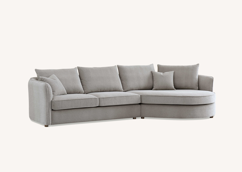 Rubin Corner Chaise Sofa in Pebble Boucle