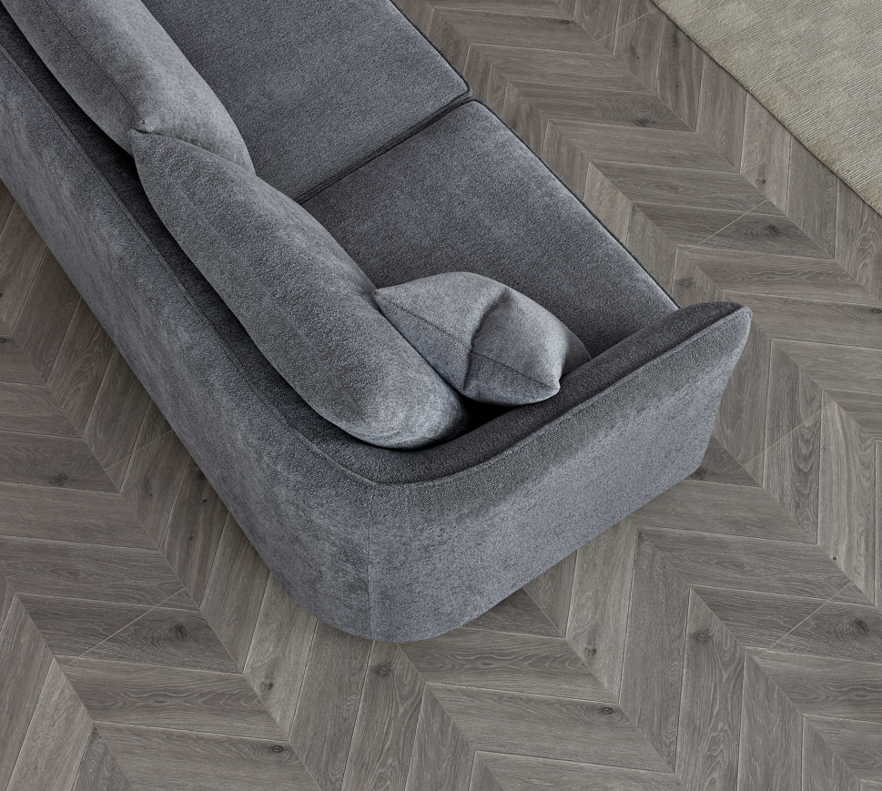 Rubin Corner Chaise Sofa in Charcoal Boucle