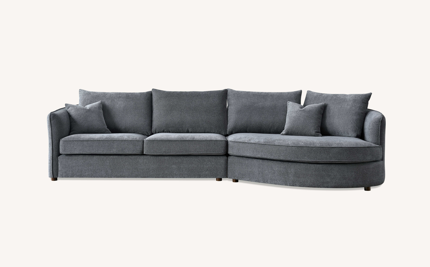 Rubin Corner Chaise Sofa in Charcoal Boucle