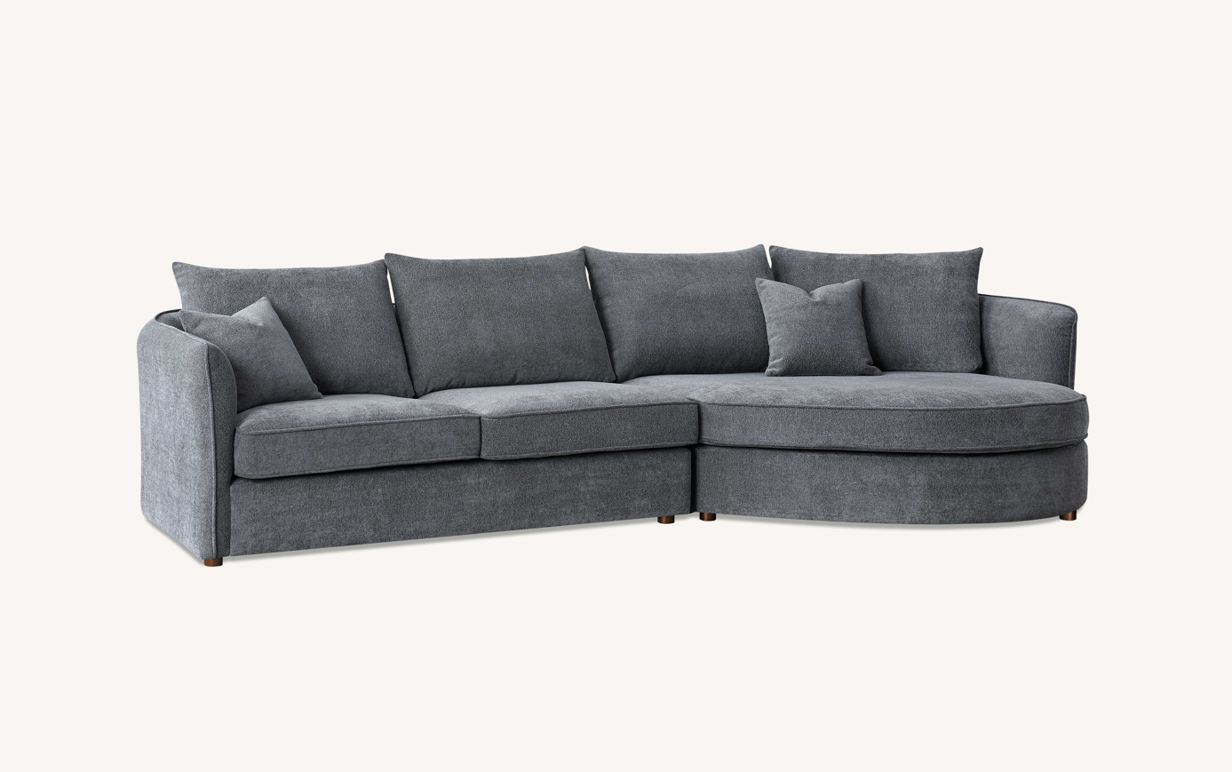 Rubin Corner Chaise Sofa in Charcoal Boucle