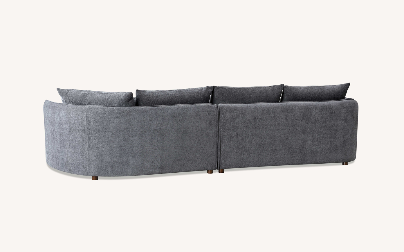 Rubin Corner Chaise Sofa in Charcoal Boucle