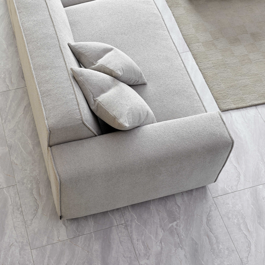 Dakota 4 seater sofa with Chaise in Pebble Boucle