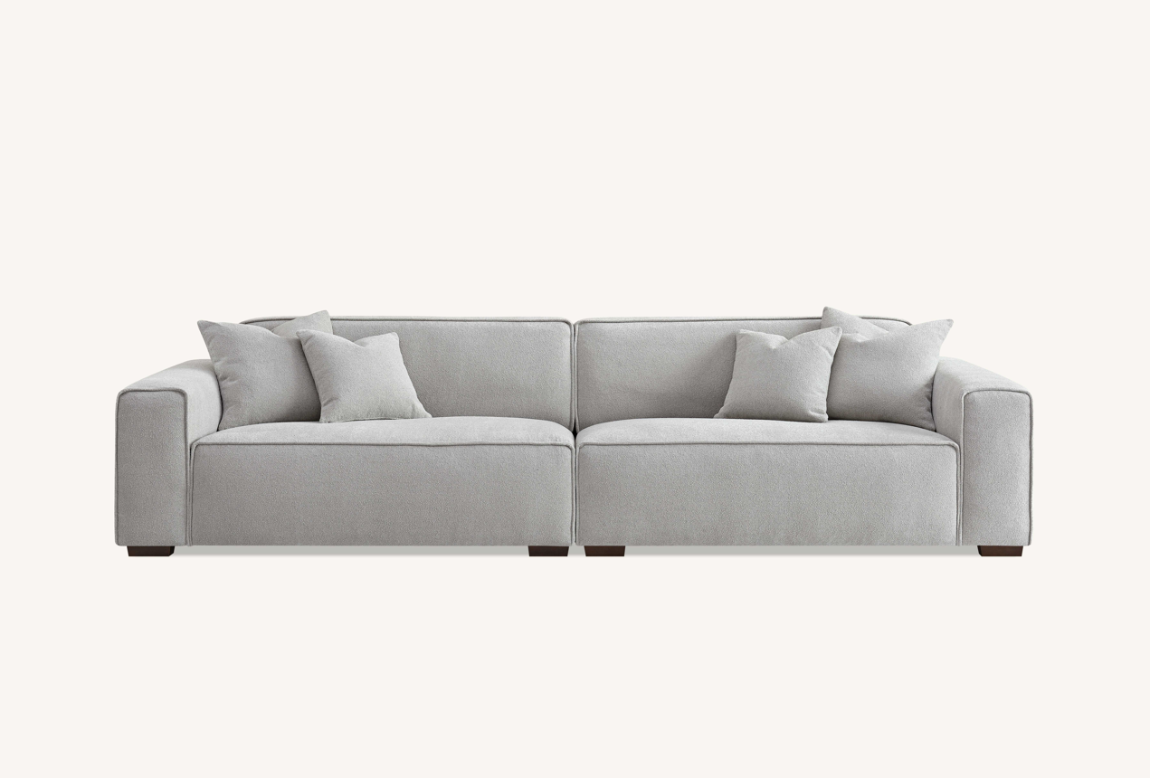 Dakota 4 seater sofa with Chaise in Pebble Boucle