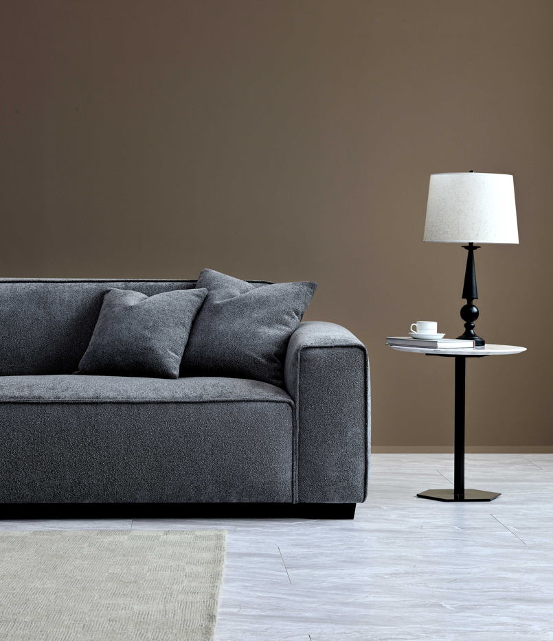 Dakota 4 seater sofa with Chaise in Charcoal Boucle