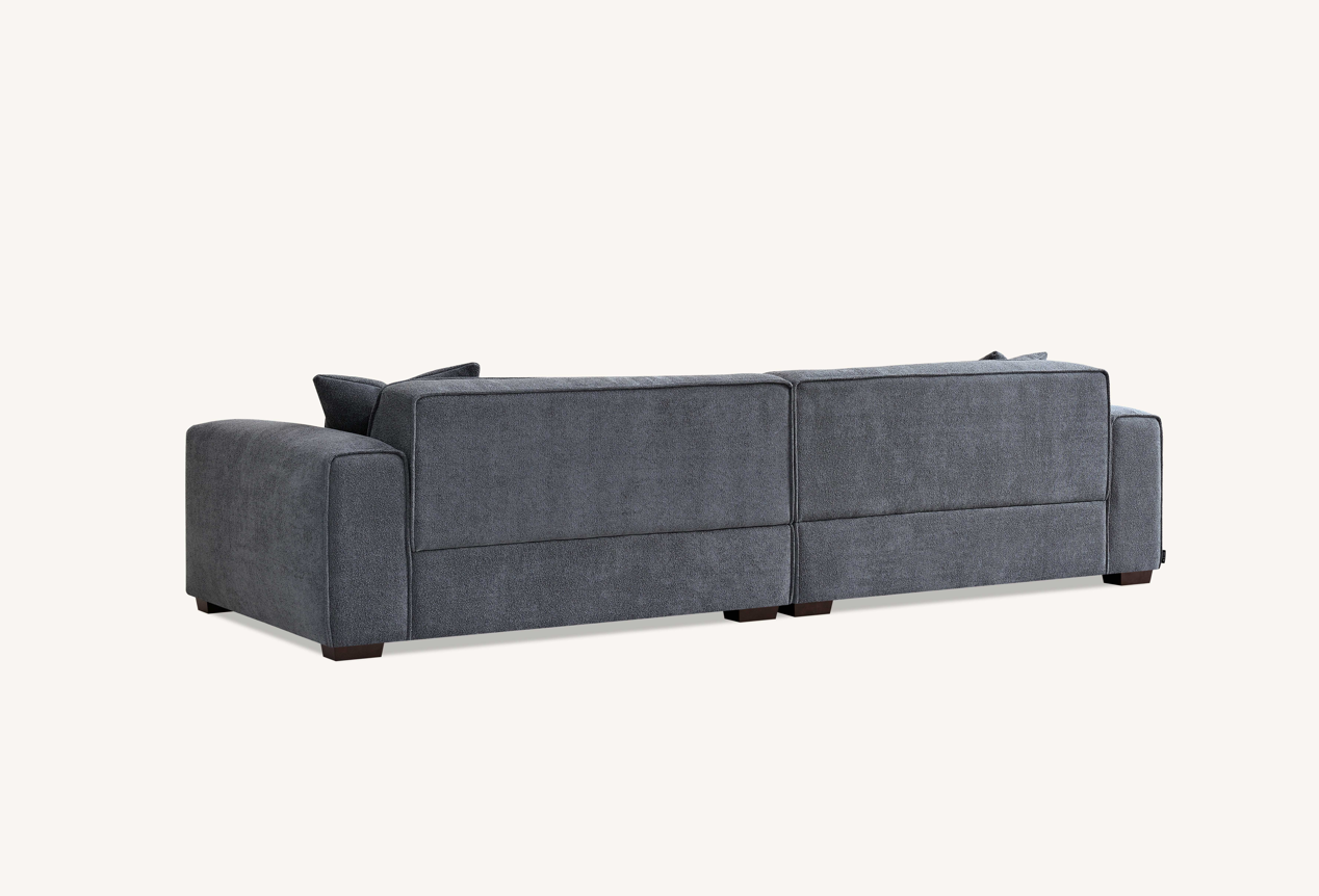 Dakota 4 seater sofa with Chaise in Charcoal Boucle