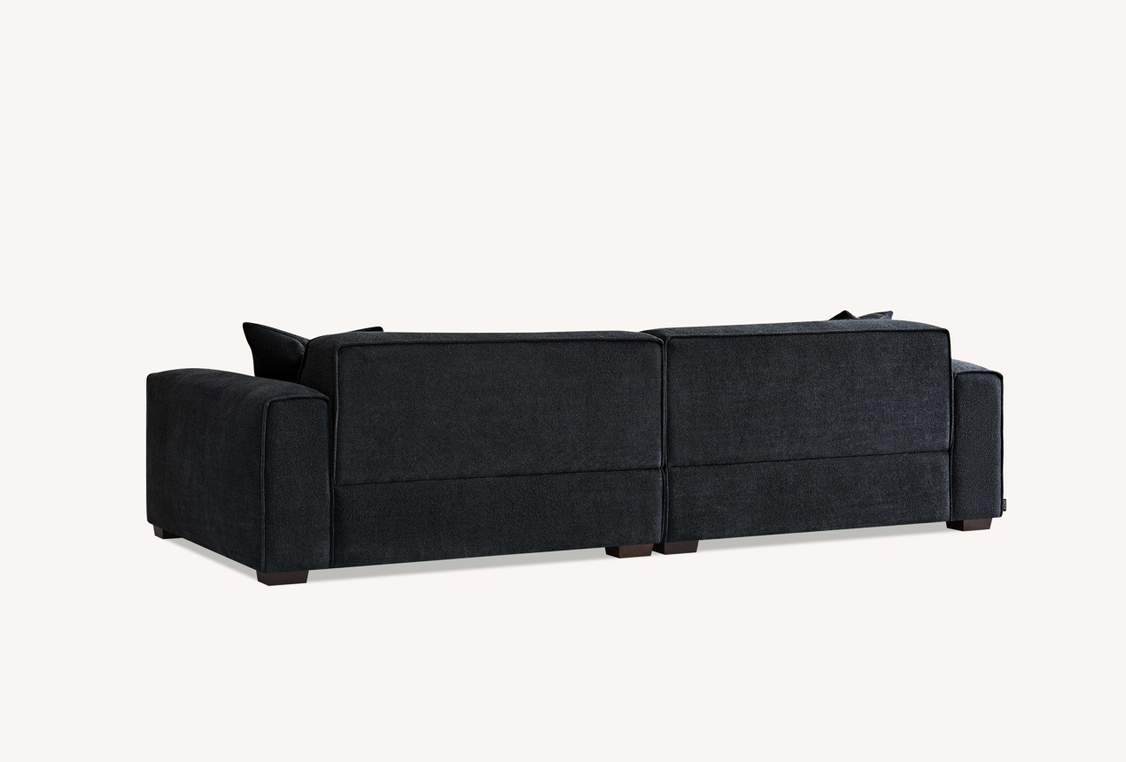 Dakota 4 seater sofa with Chaise in Midnight Boucle