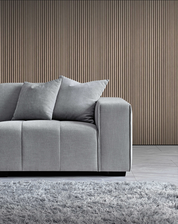 Leonard Left Hand Corner Sofa Group in Cloudy Grey Boucle