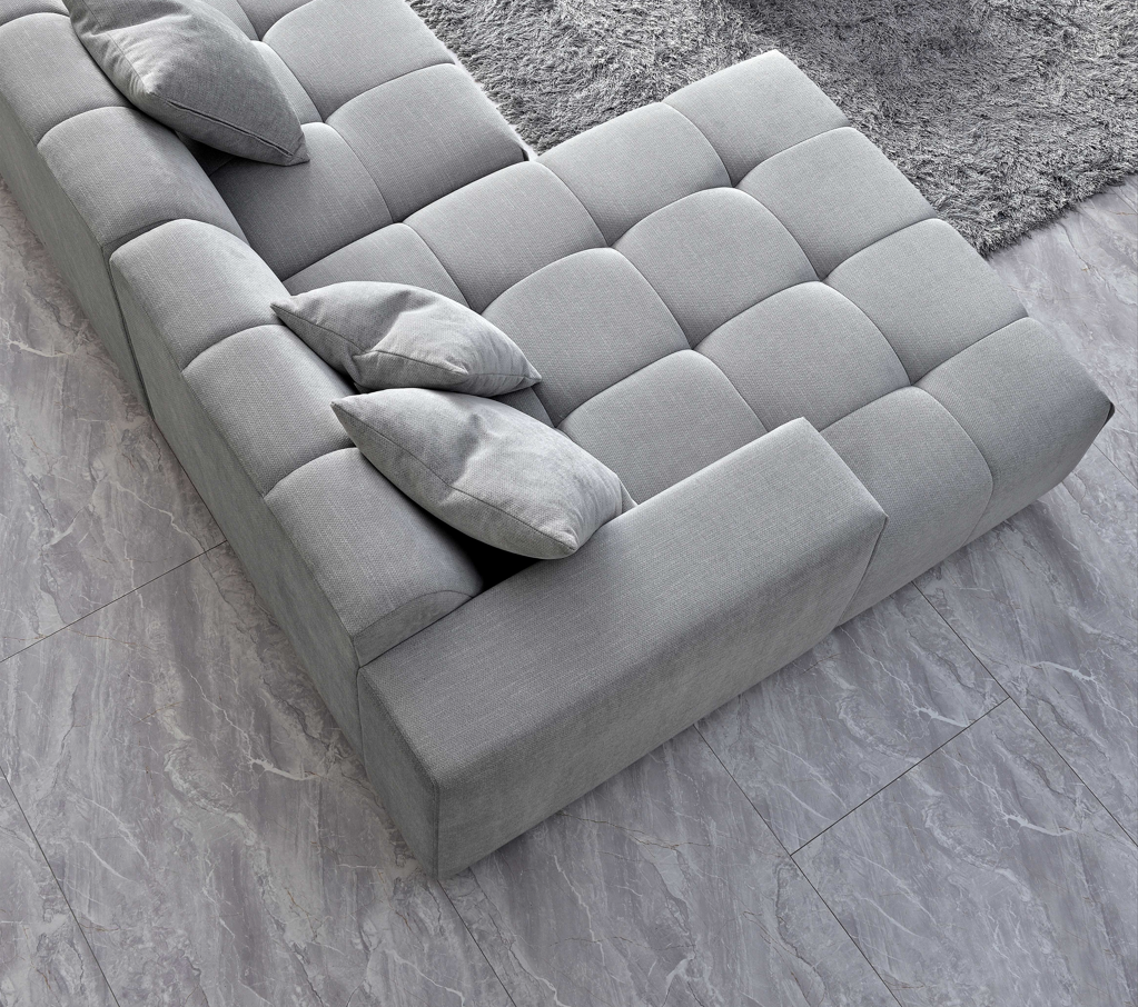 Leonard Left Hand Corner Sofa Group in Cloudy Grey Boucle