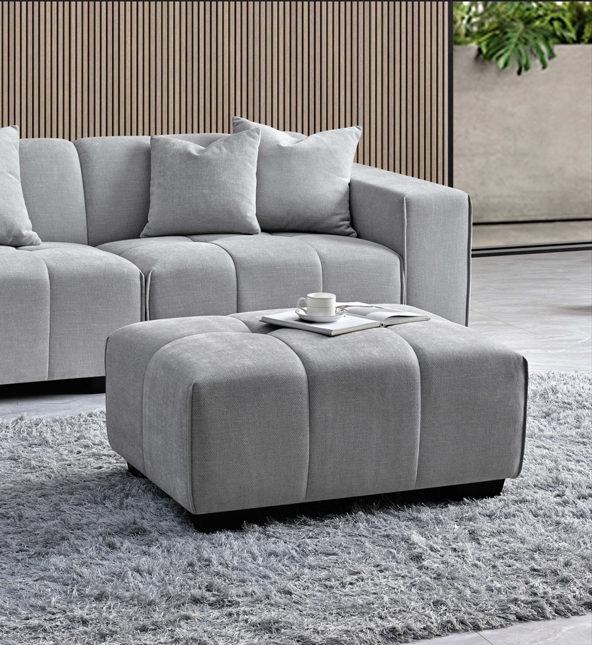 Leonard Left Hand Corner Sofa Group in Cloudy Grey Boucle
